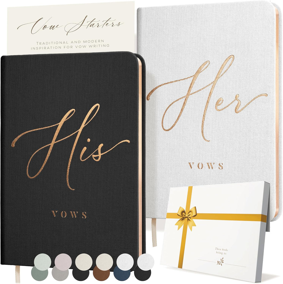 Vow Books His and Hers - Linen Wedding Vow Books Perfect as Bride & Groom Gifts, Wedding Registry