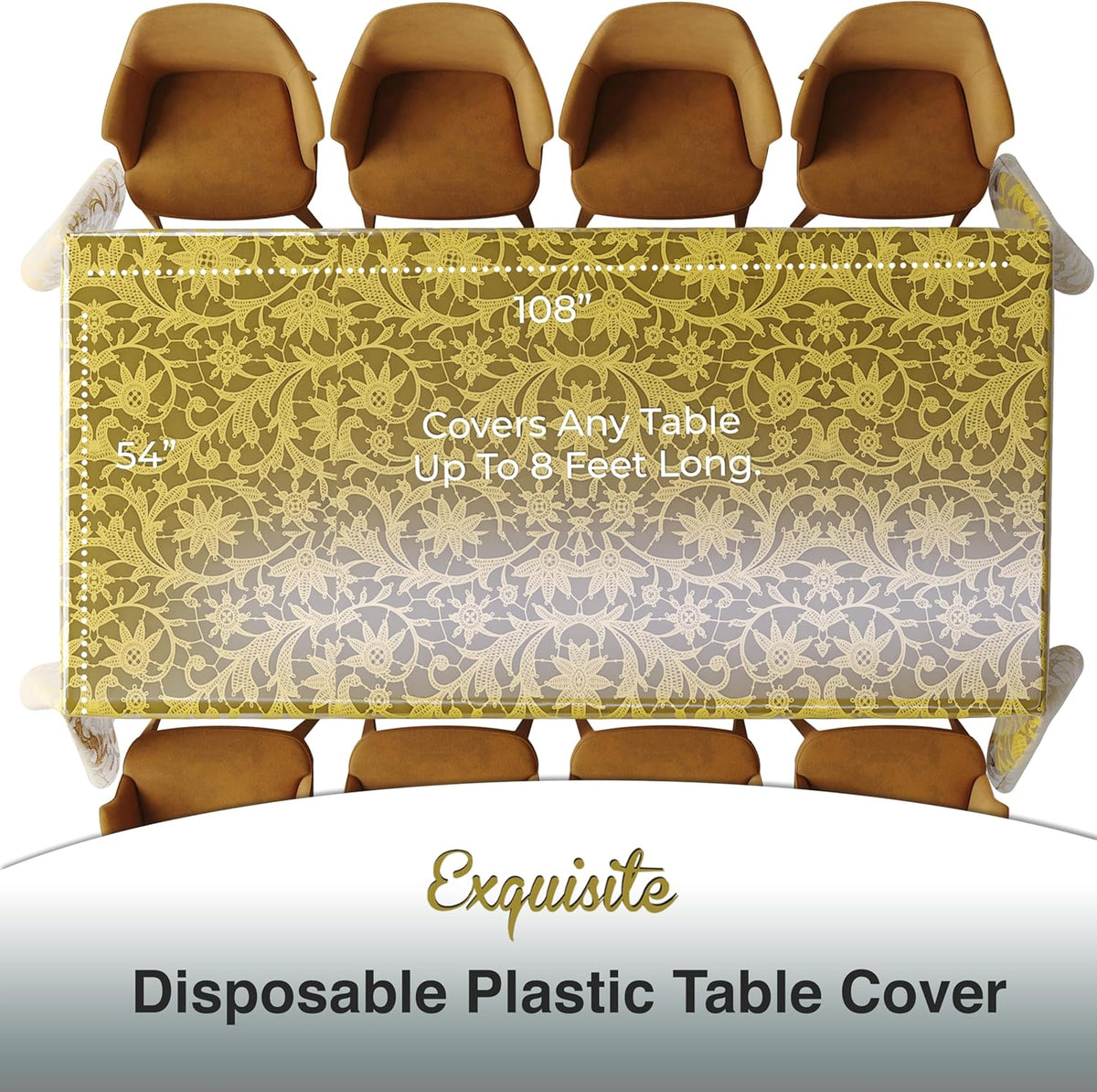 Exquisite Lace Table Cloth Rectangle Table Plastic 12-Pack Lace Tablecloth Rectangular 54" X 108" |
