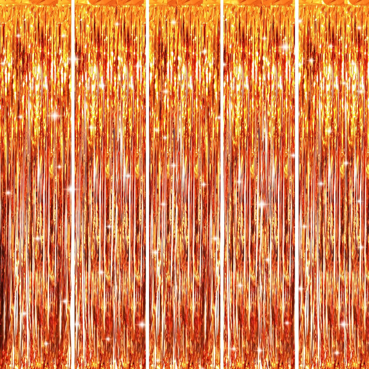 GOER 3.2 ft x 8.2 ft Metallic Tinsel Foil Fringe Curtains Party Photo Backdrop Party Streamers for