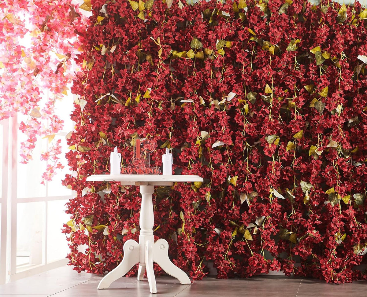 Flower Garland, Artificial Hydrangea Vine Flowers, Hanging Fake Hydrangeas Vine for Room