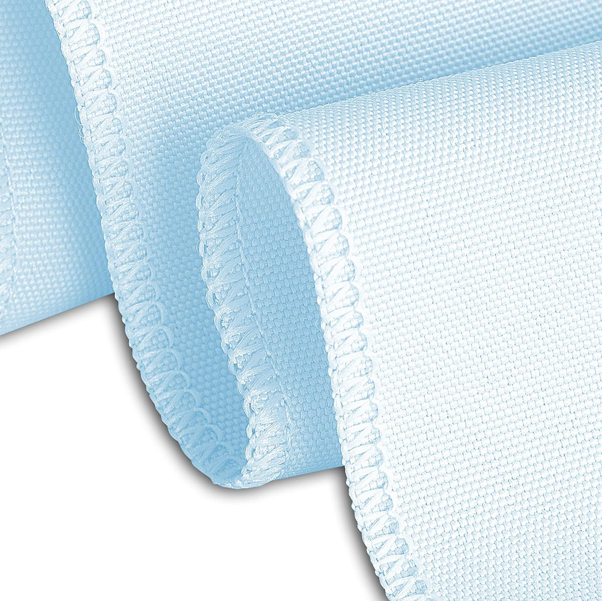 LTC LINENS Baby Blue Tablecloth 120 in Round for 60 Inch Circular Table - Washable, Wrinkle