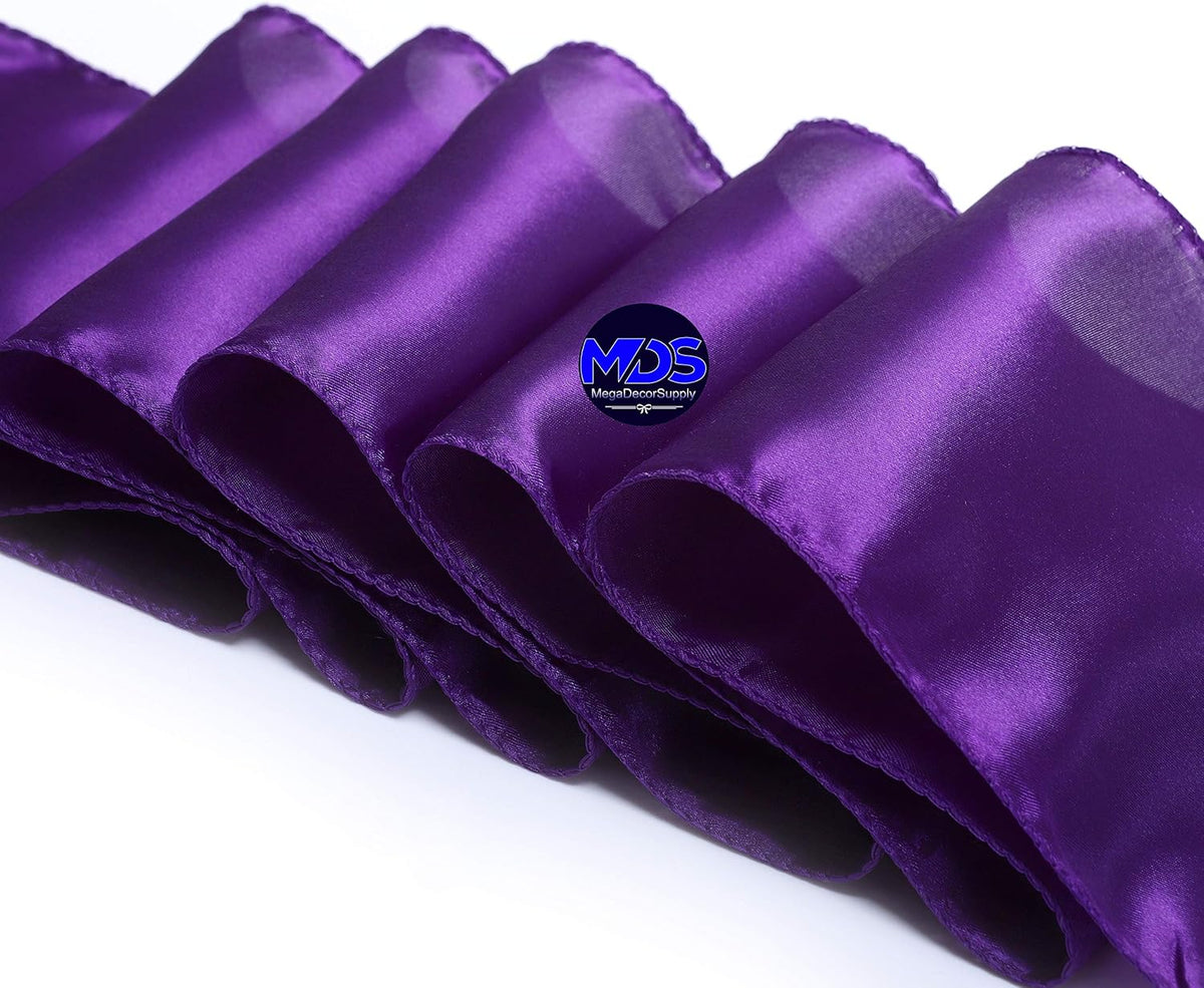 MDS Pack of 100 PCS Satin Chair Sashes Charmeuse Sateen Dining Chair Bows Ribbon Ties Back Sash for