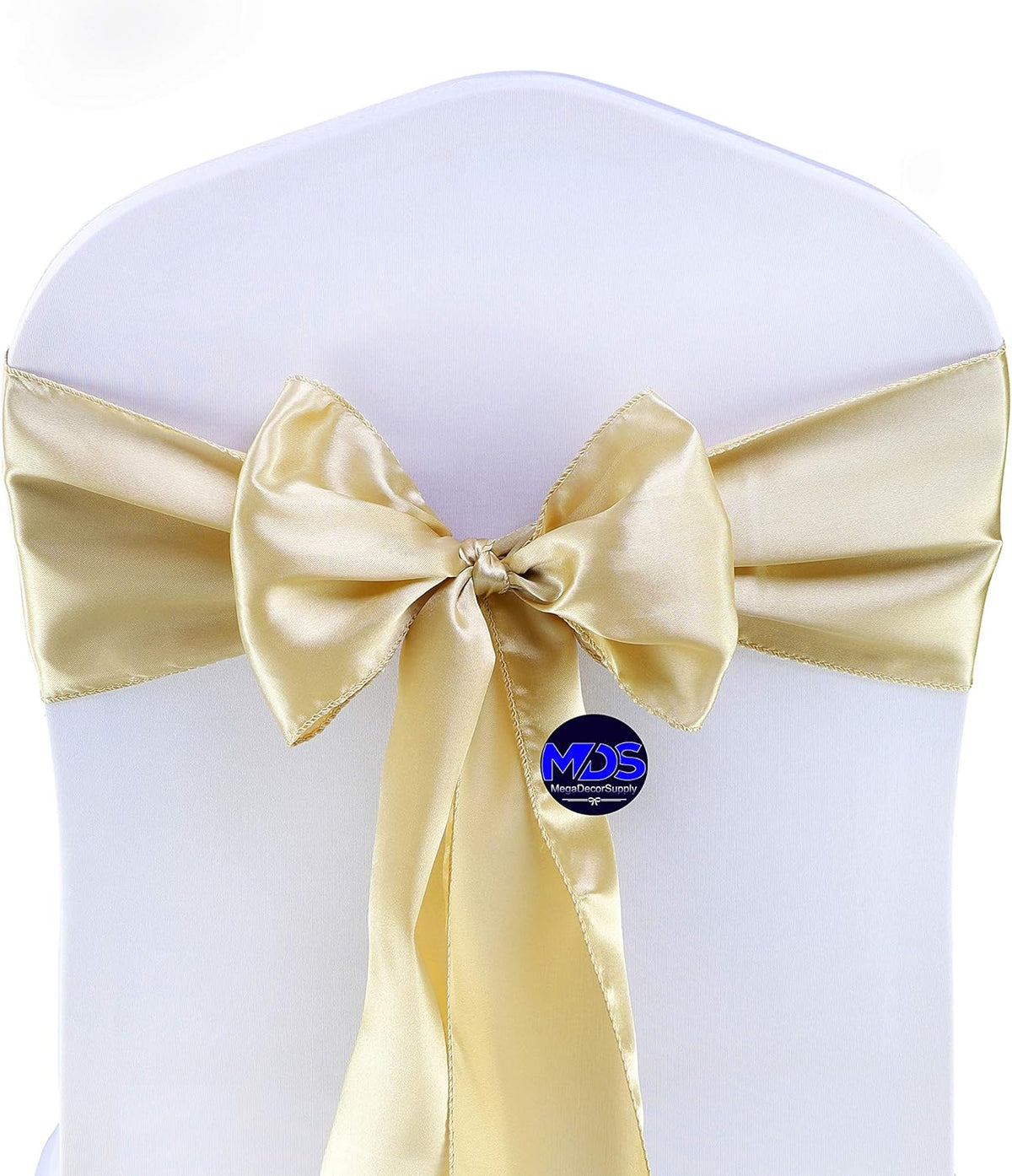 MDS Pack of 50 PCS Satin Chair Sashes Charmeuse Sateen Dining Chair Bows Ribbon Ties Back Sash for