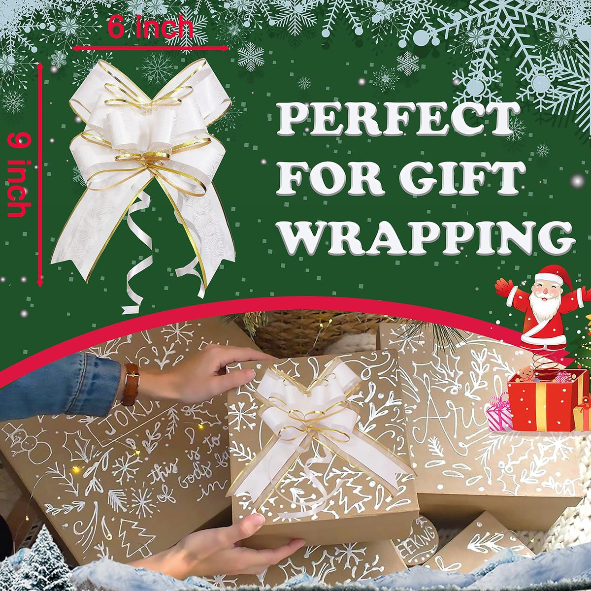 Pull Bows for Gift Wrapping, 15 PCS Large Gift Bow Bulk for Presents Package, Gift Baskets