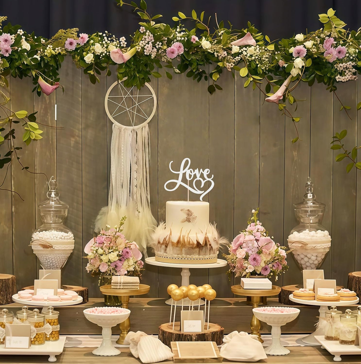 Love Cake Topper - Silver Glitter Paper Wedding Cake Decoration Supplies, Perfect for Bridal