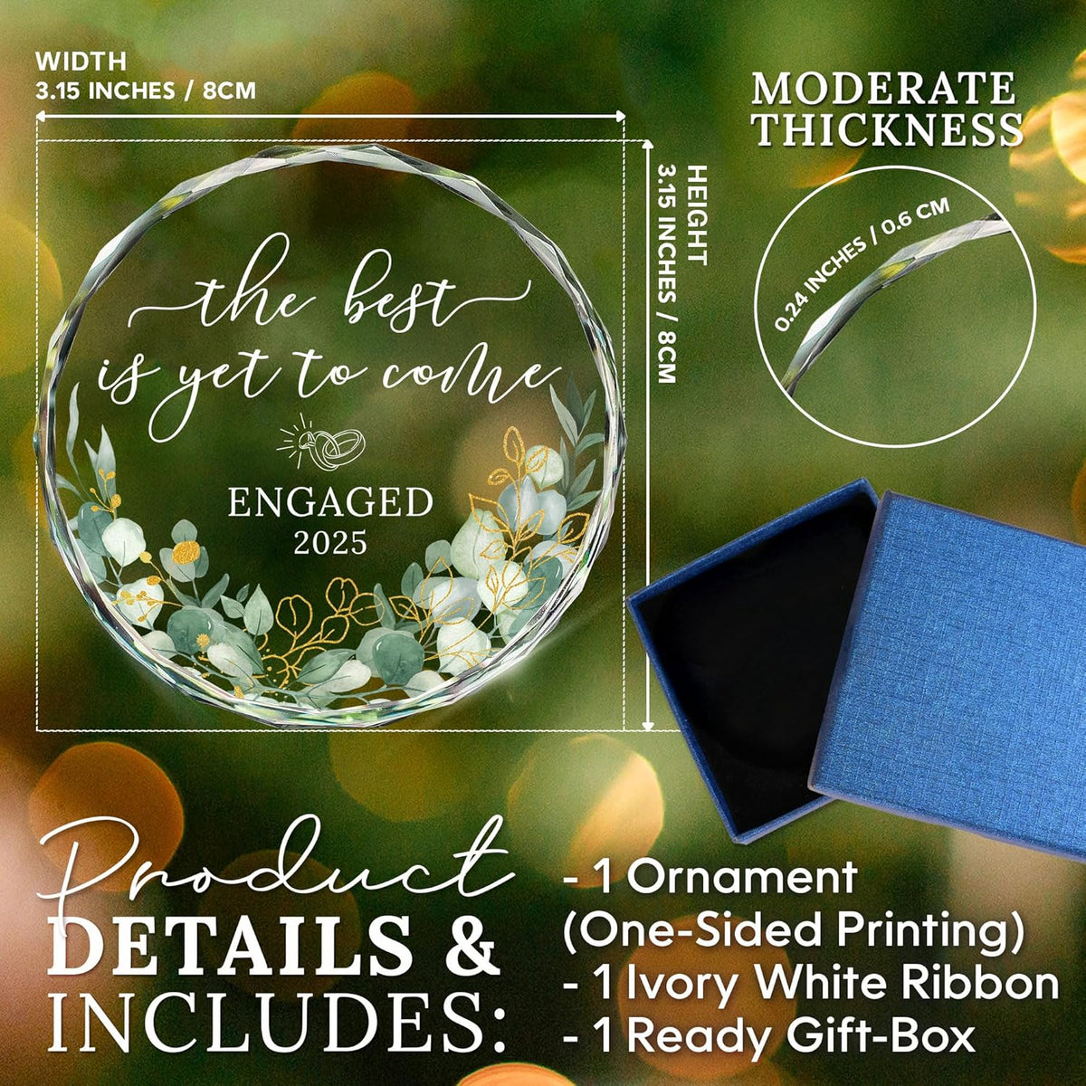 HEXMOZ Engagement Gifts for Couples - Engagement Gift for Newly Engaged Couples, Women, Fiance, Her