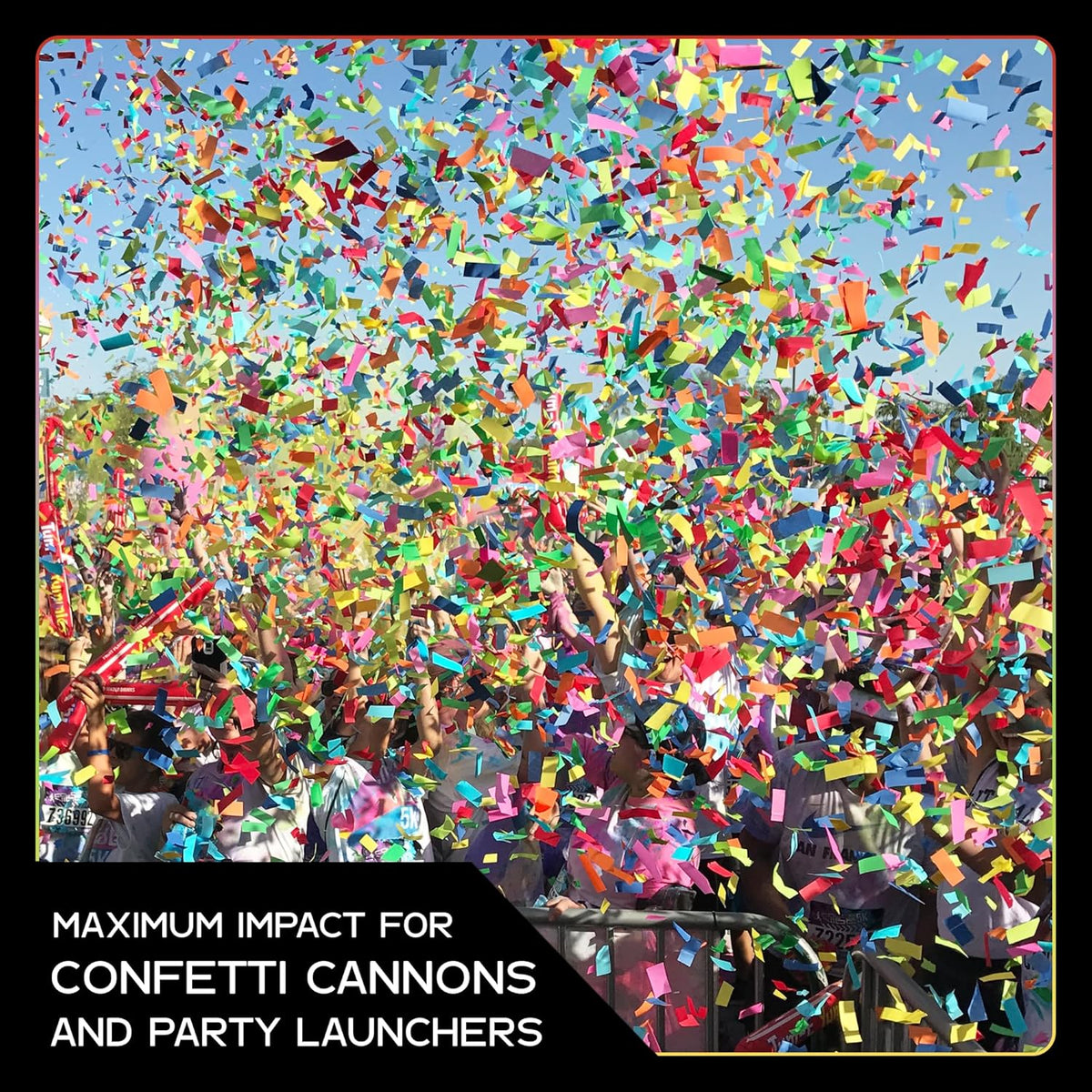 Multicolor Biodegradable Confetti - Rectangular Fluttering Tissue Paper Confetti for Cannon and