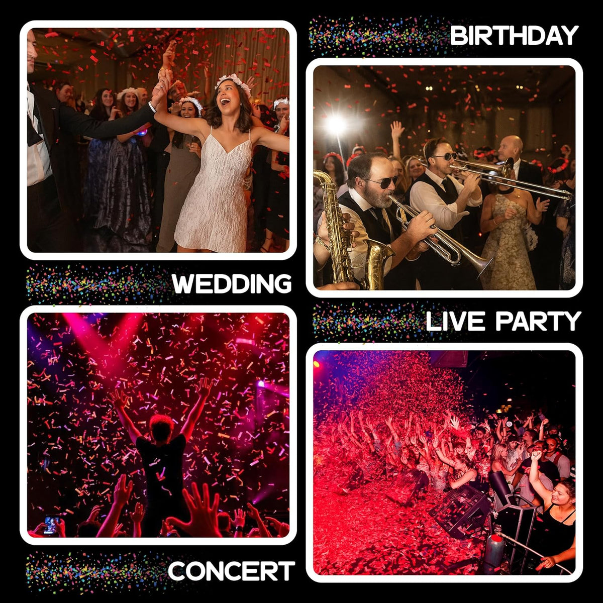 Red Biodegradable Confetti - Rectangular Fluttering Tissue Paper Confetti for Cannon and Launcher