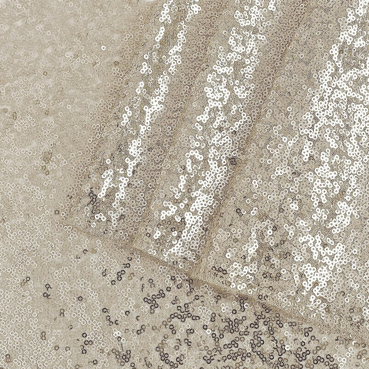 OQSQ Champagne Sequin Tablecloth 50x80 inch, Glitter Drape Table Cloth, Sparkle Sequence Table