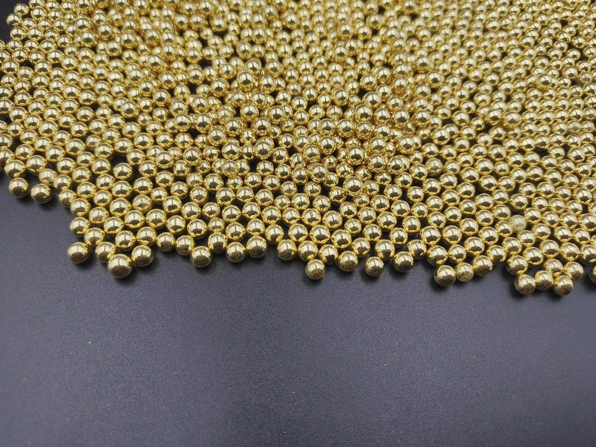 Gold Pearl Sugar Sprinkles 3.9 oz, 4mm Candy Pearls Ideal for Baking, Cake and Cupcake Toppers