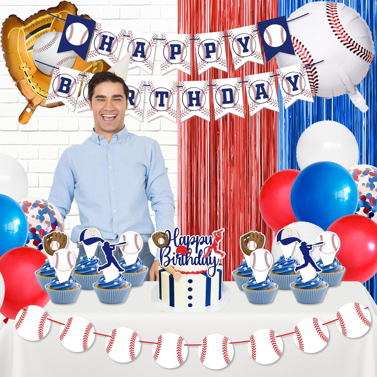 Baseball Party Decorations, Baseball Birthday Party Supplies Kit, Include Sport Themed Birthday