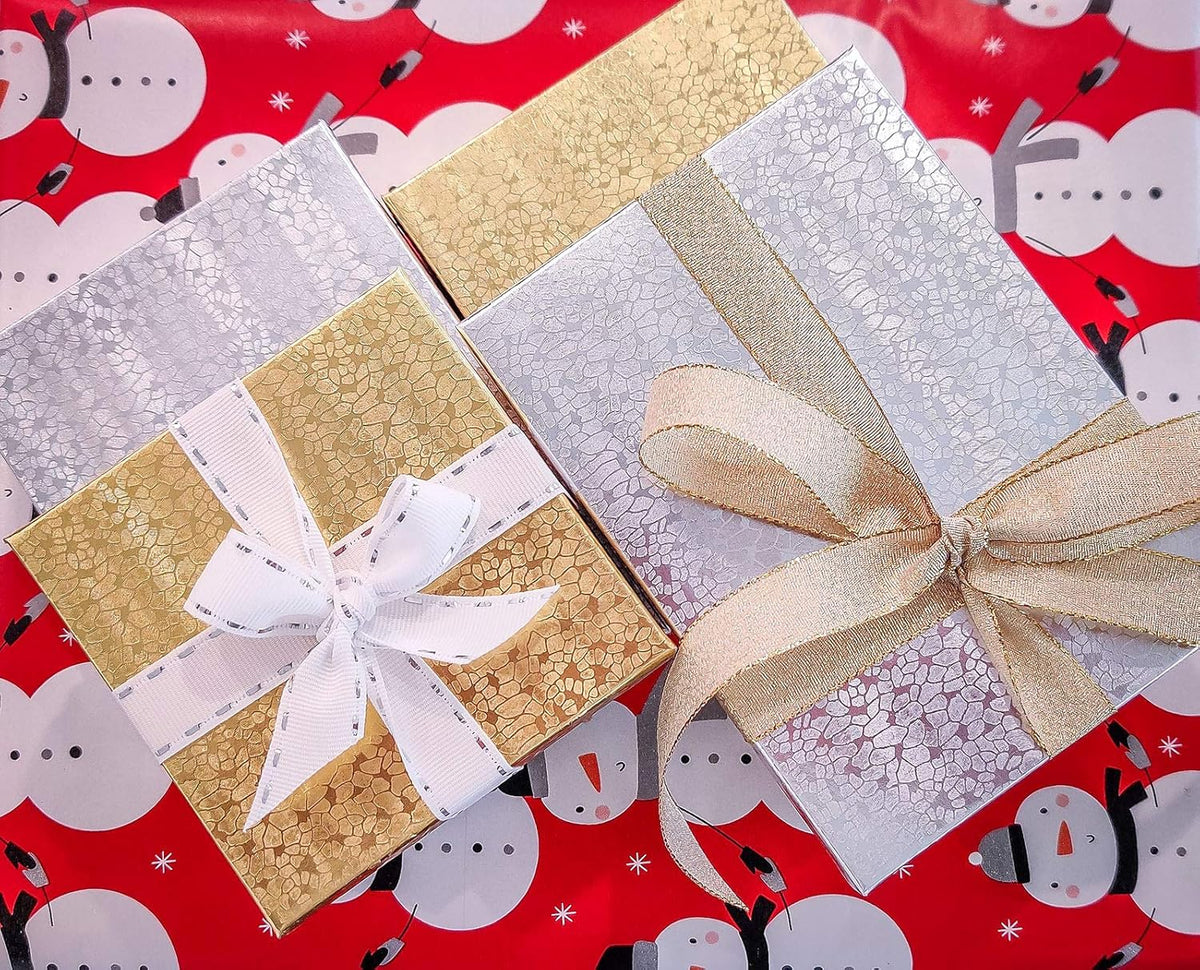 TheDisplayGuys - 25-Pack #53 Kraft Paper Cardboard Gift Boxes/Jewelry Cases w. Cotton Padding & Lid