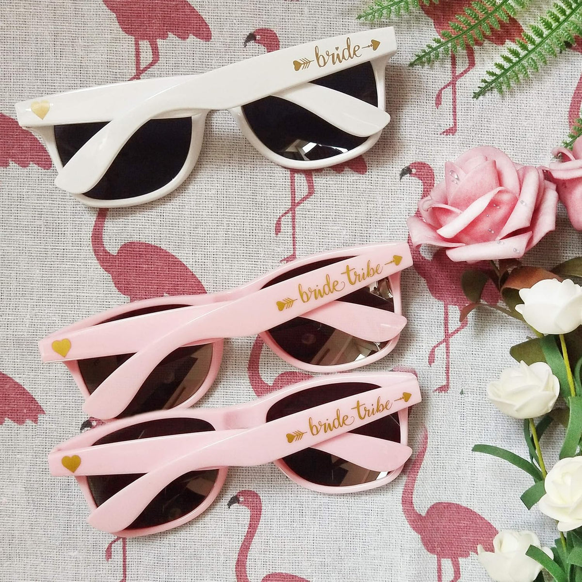 LADY&HOME 10 Pack Bachelorette Party Sunglasses Favors, Bridesmaid and Bride Tribe Sunglasses for