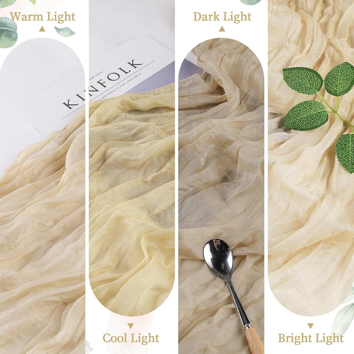 Cheesecloth Table Runner 10FT Long Boho Gauze Table Runner Rustic Sheer Runner for Wedding Bridal