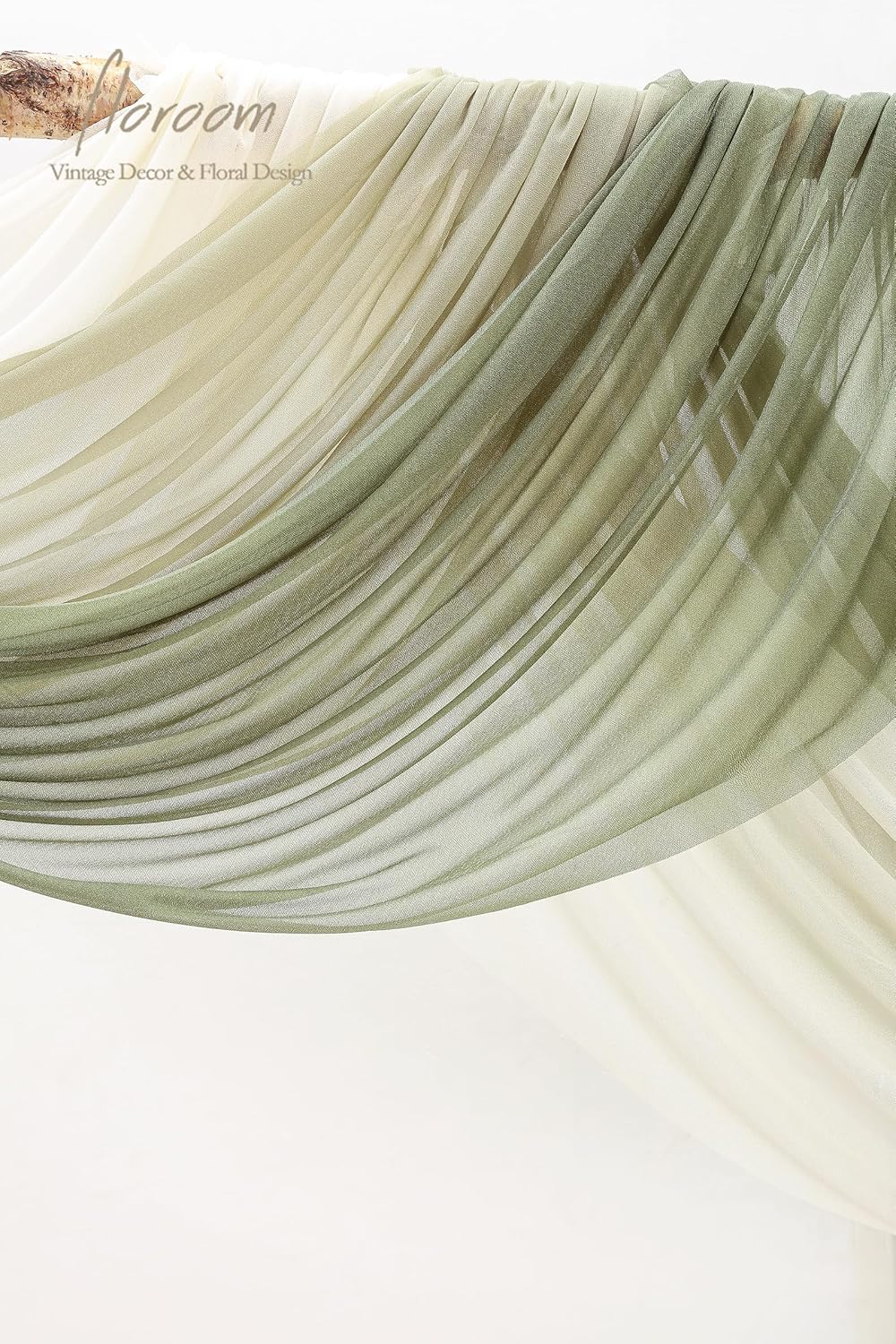 Floroom Wedding Arch Draping Fabric 3 Panels 20Ft Chiffon Fabric Drapes Arbor Drapery Wedding