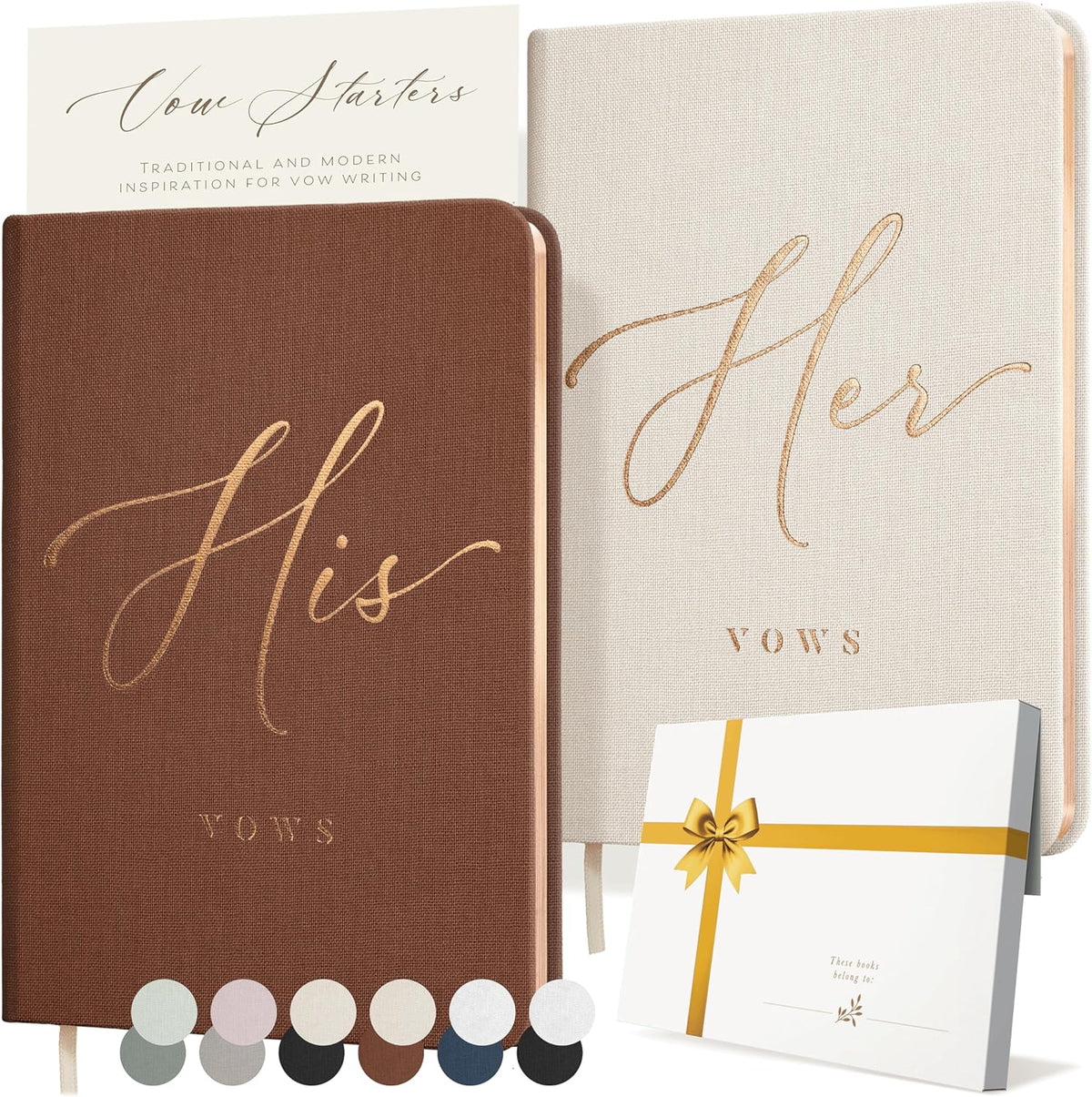 ARTESORI Vow Books His and Hers - Linen Wedding Vow Books Perfect as Bride & Groom Gifts, Wedding