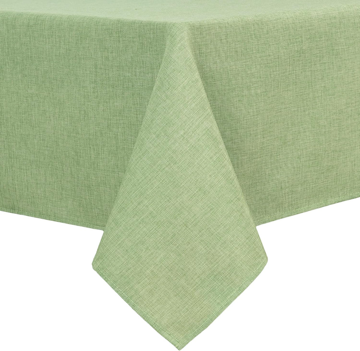Hiasan Faux Linen Rectangle Tablecloth - Wrinkle and Stain Resistant Washable Decorative Fabric