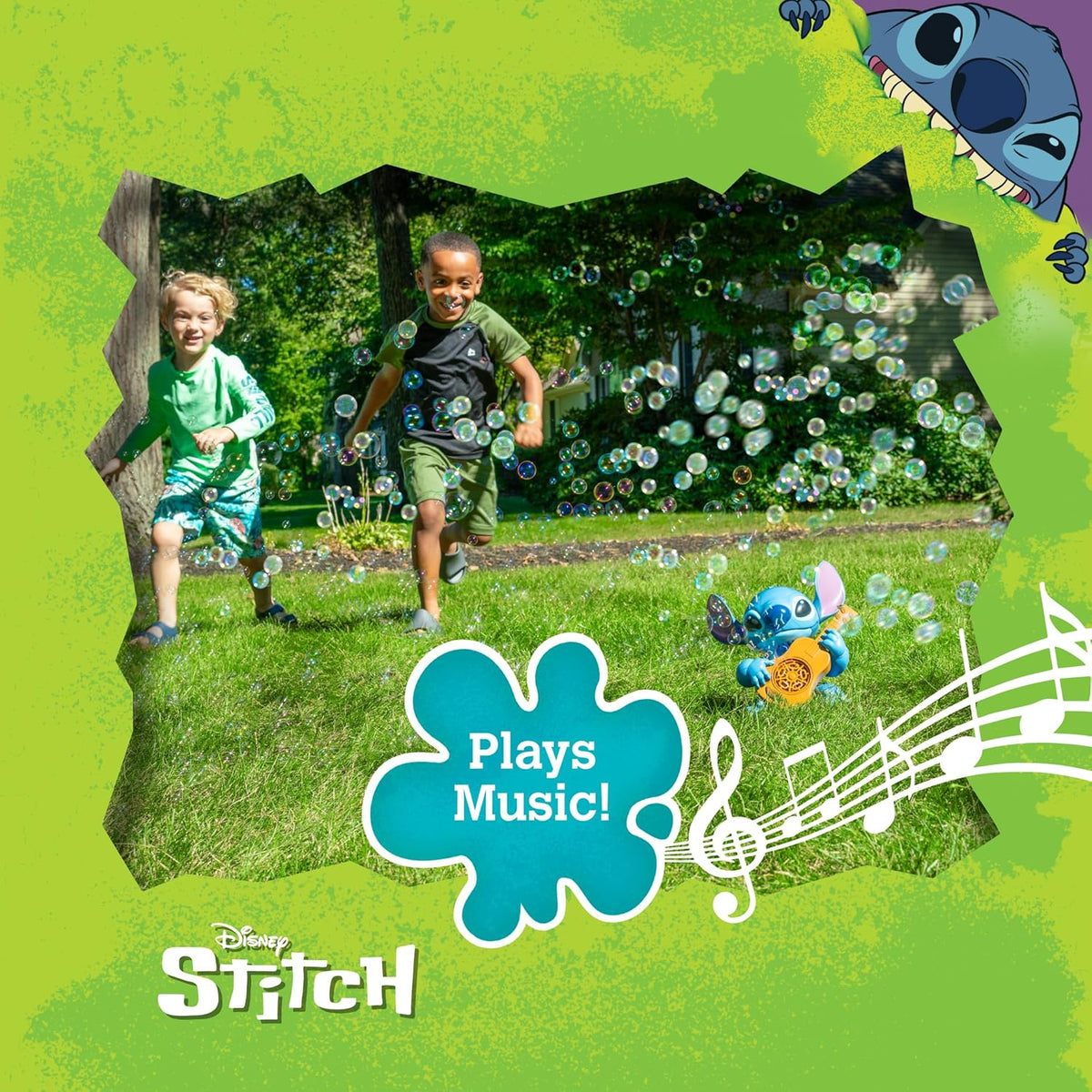 Stitch NO Spill Musical Bubble Machine | Bubble Toy for Toddlers and Kids | Amazon Toys Exclusive