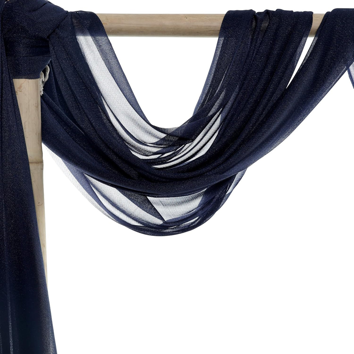 VDS Pack of 3 Panel (30 Inch X 20 Feet) Wedding Arch Draping Fabric Sheer Chiffon Fabric Drapery