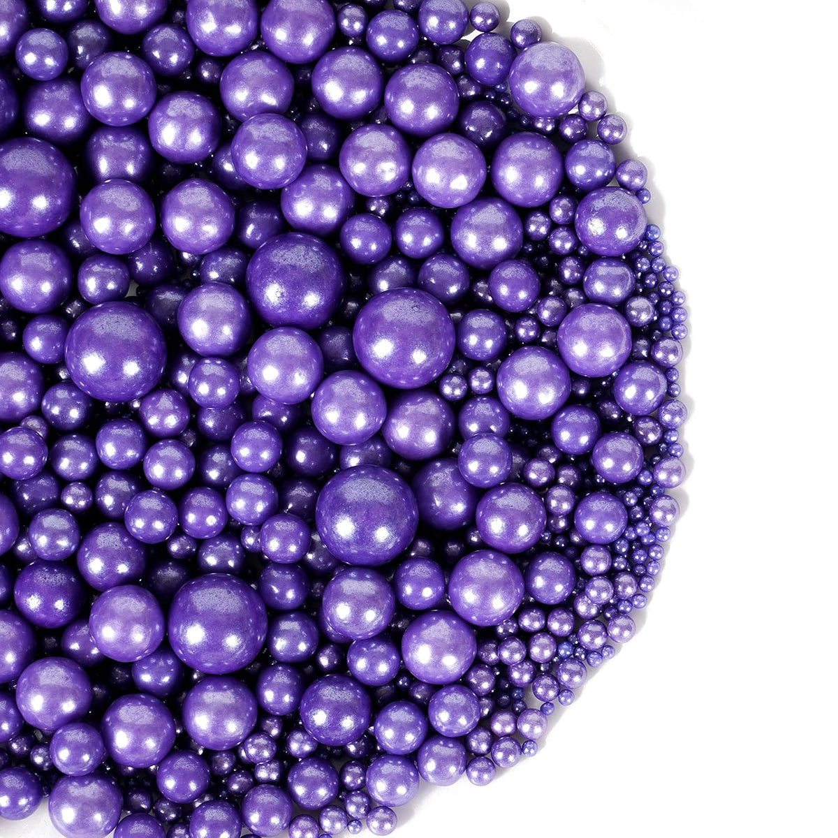 Kasvan Purple Pearl Sugar Sprinkles - Edible Candy Pearls 130g/4.58 Oz, Mix Size, Baking Cake