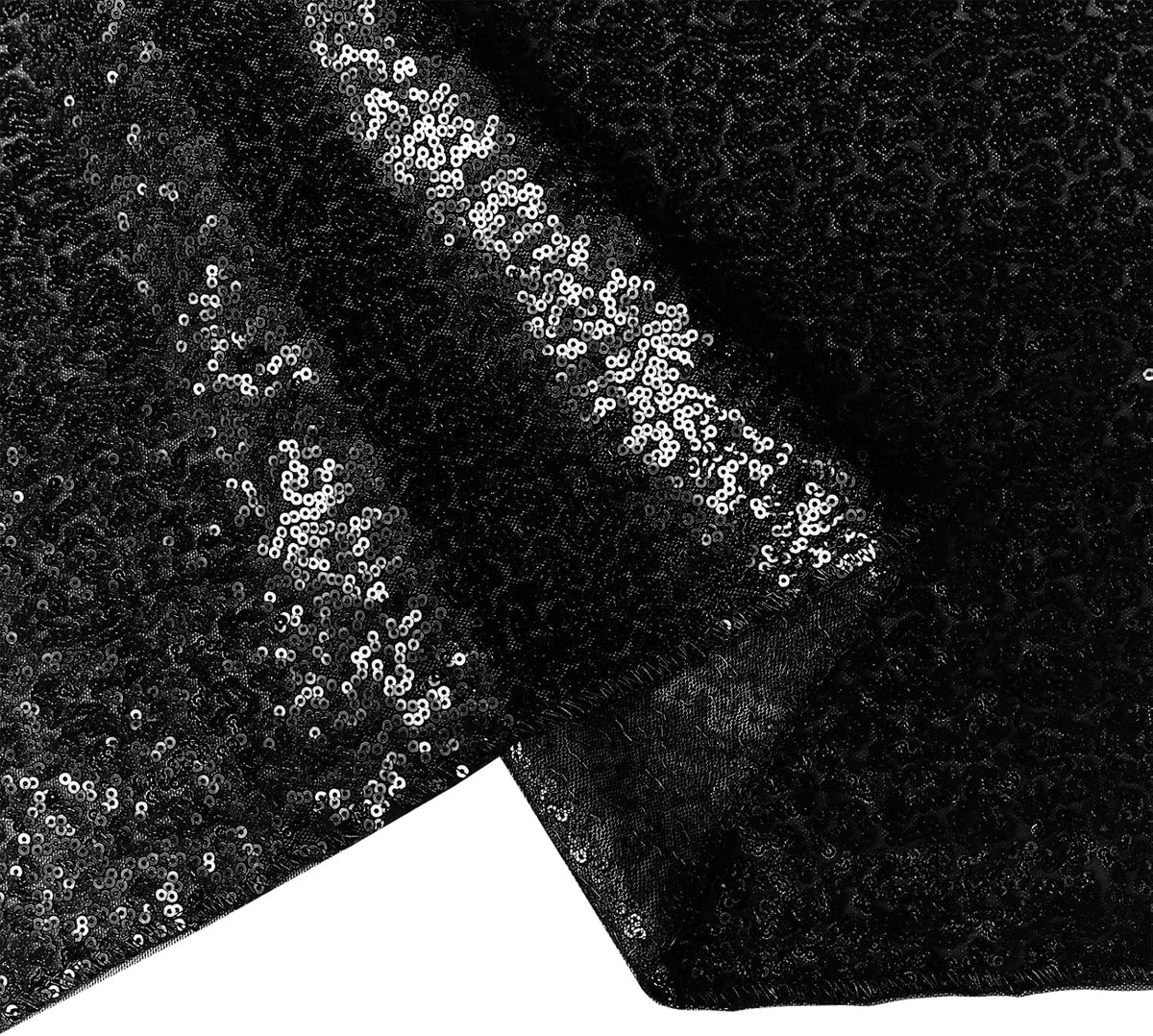 10 Packs 12 x 72 inches Sequin Table Runner, Black Glitter Table Runner for Birthday Party Supplies