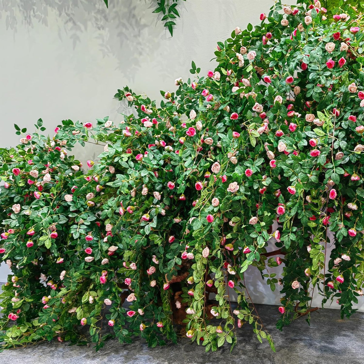 6FT Bendable Rose Vine with Butterflies, Wildflower Garland Hanging Floral Garland for Wall Decor