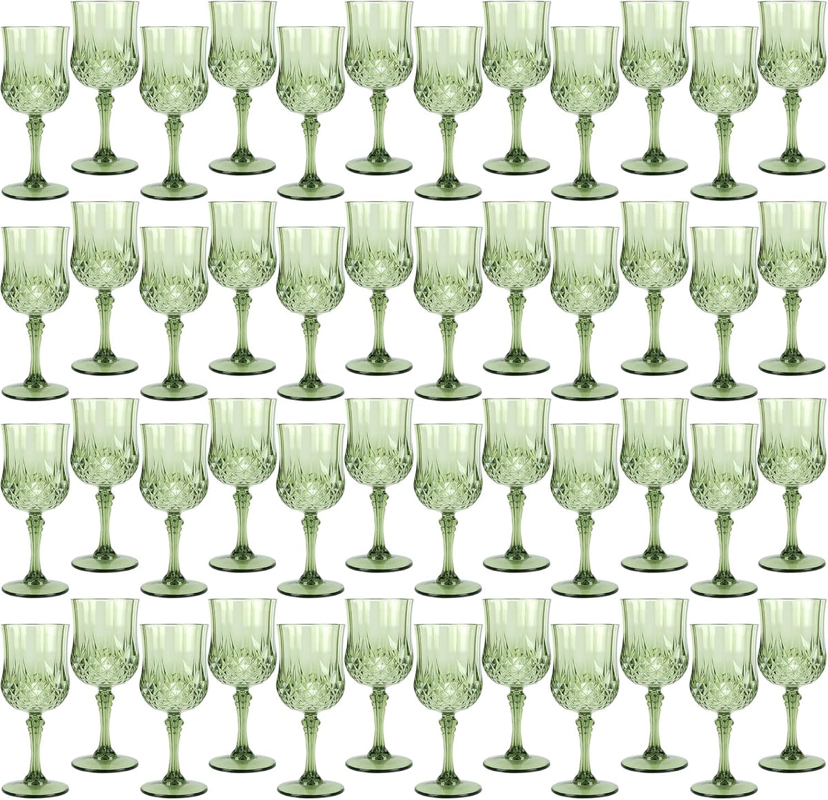 Plastic Wine Glasses，Plastic Goblets Vintage Style Cordial Drinking Glasses for Wedding Reception