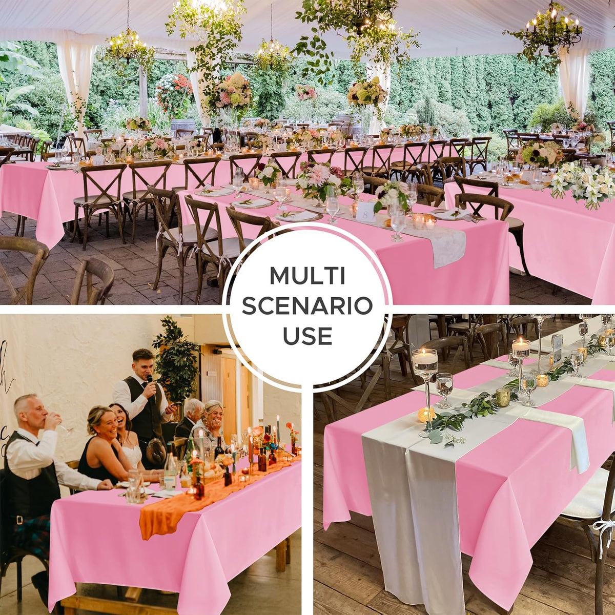 Fitable 8 Pack Table Cloth Rectangle Table: Stain and Wrinkle Resistant Tablecloth Rectangular