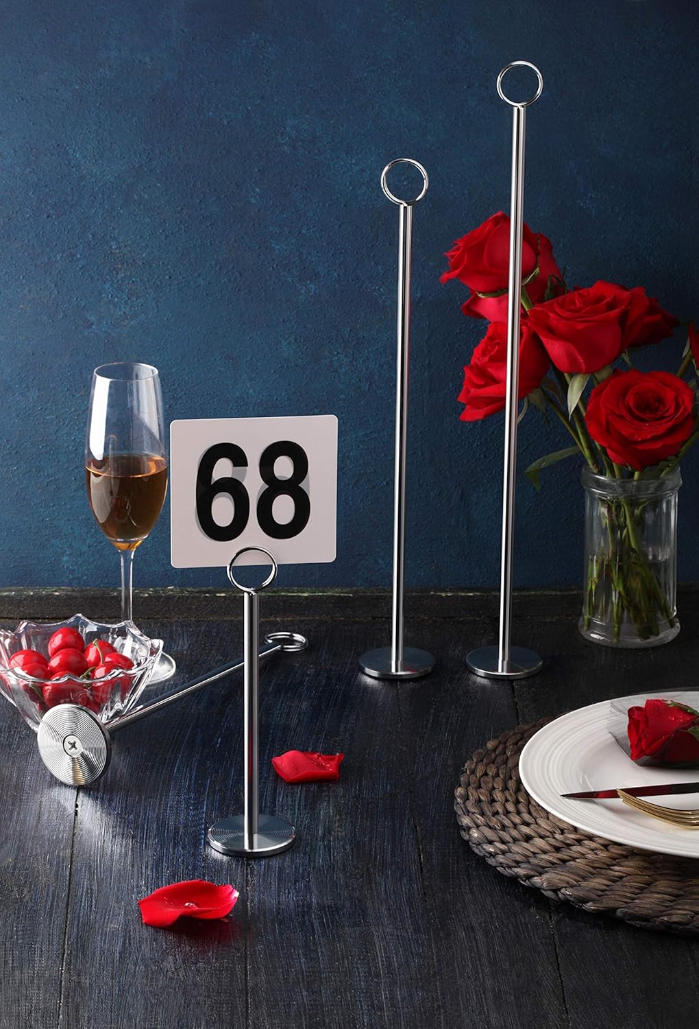 New Star Foodservice 27709 Ring-Clip Table Number Holder/Number Stand/Place Card Holder, 8-Inch