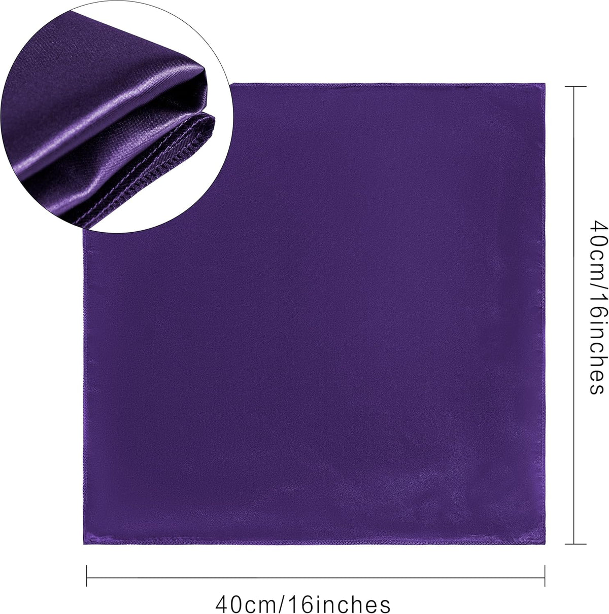 36 Pack Square Satin Dinner Napkins, 16x16 Inches Silky Soft Smooth Table Cloth Napkins for