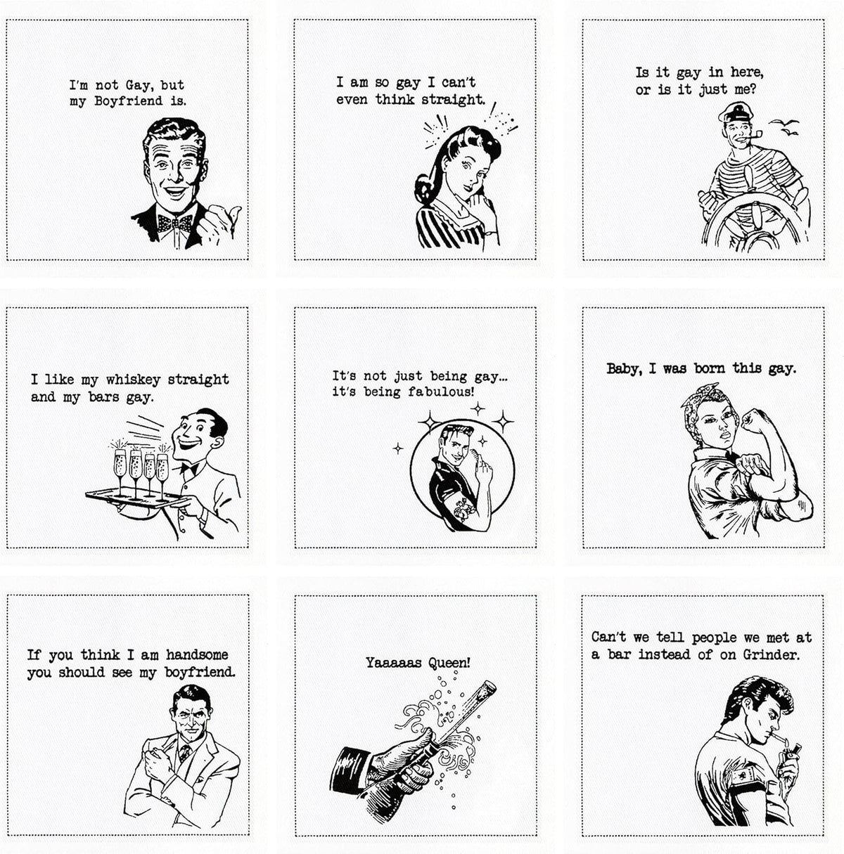 Five Star Napkins Pride Quotes, White Cotton Cocktail Napkins, Beverage Napkins, Bar Napkins, Cloth