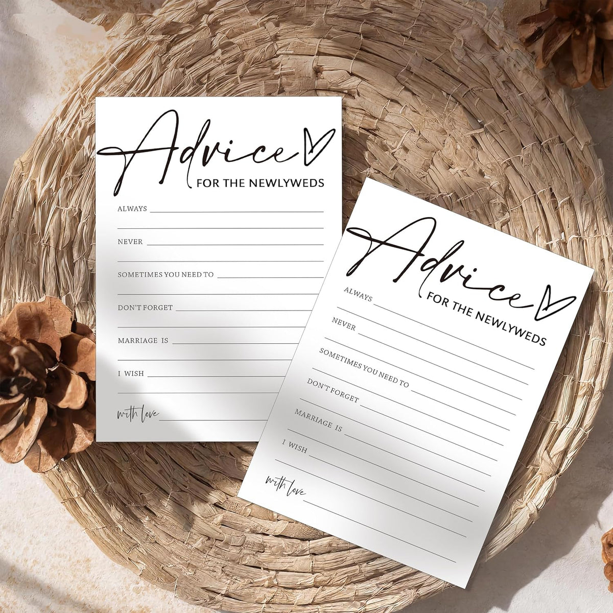 Wedding Advice Cards - Advice and Wishes for the Newlyweds Mr and Mrs Bride & Groom Perfect for