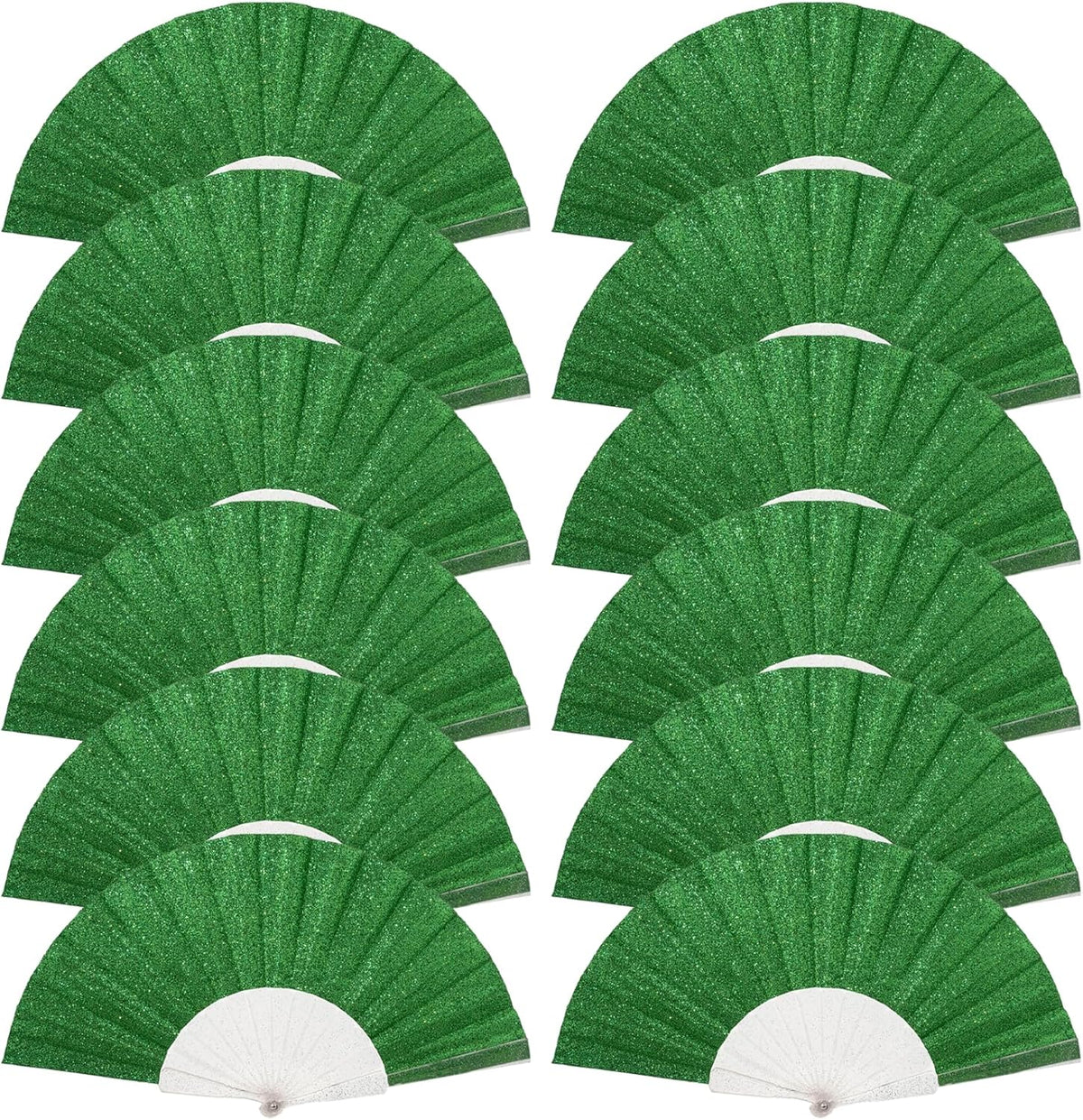 12 Pack Handheld Fan,Folding Hand Glitter fan with Shining Transparent Fan Rib – Ideal for Wedding