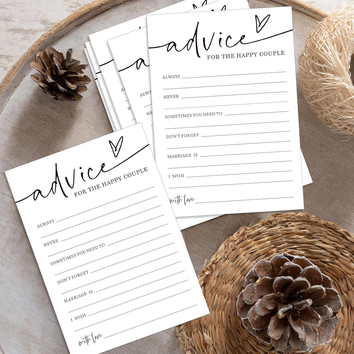 Wedding Advice Cards - Advice and Wishes for the Newlyweds Mr and Mrs Bride & Groom Perfect for