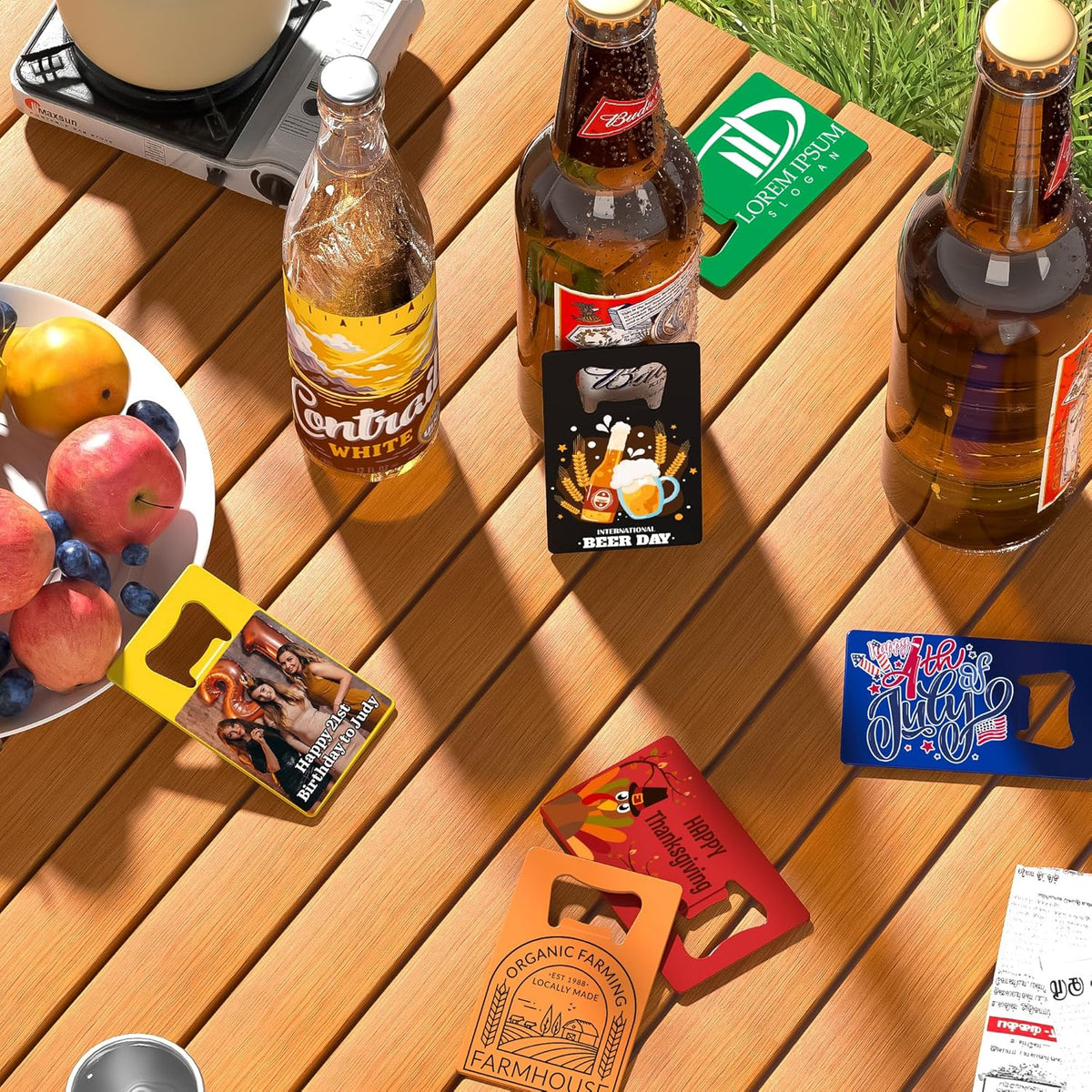 4-100 Pcs Custom Bottle Opener, Personalized Stainless Steel Credit Card Bottle Opener, Full Color