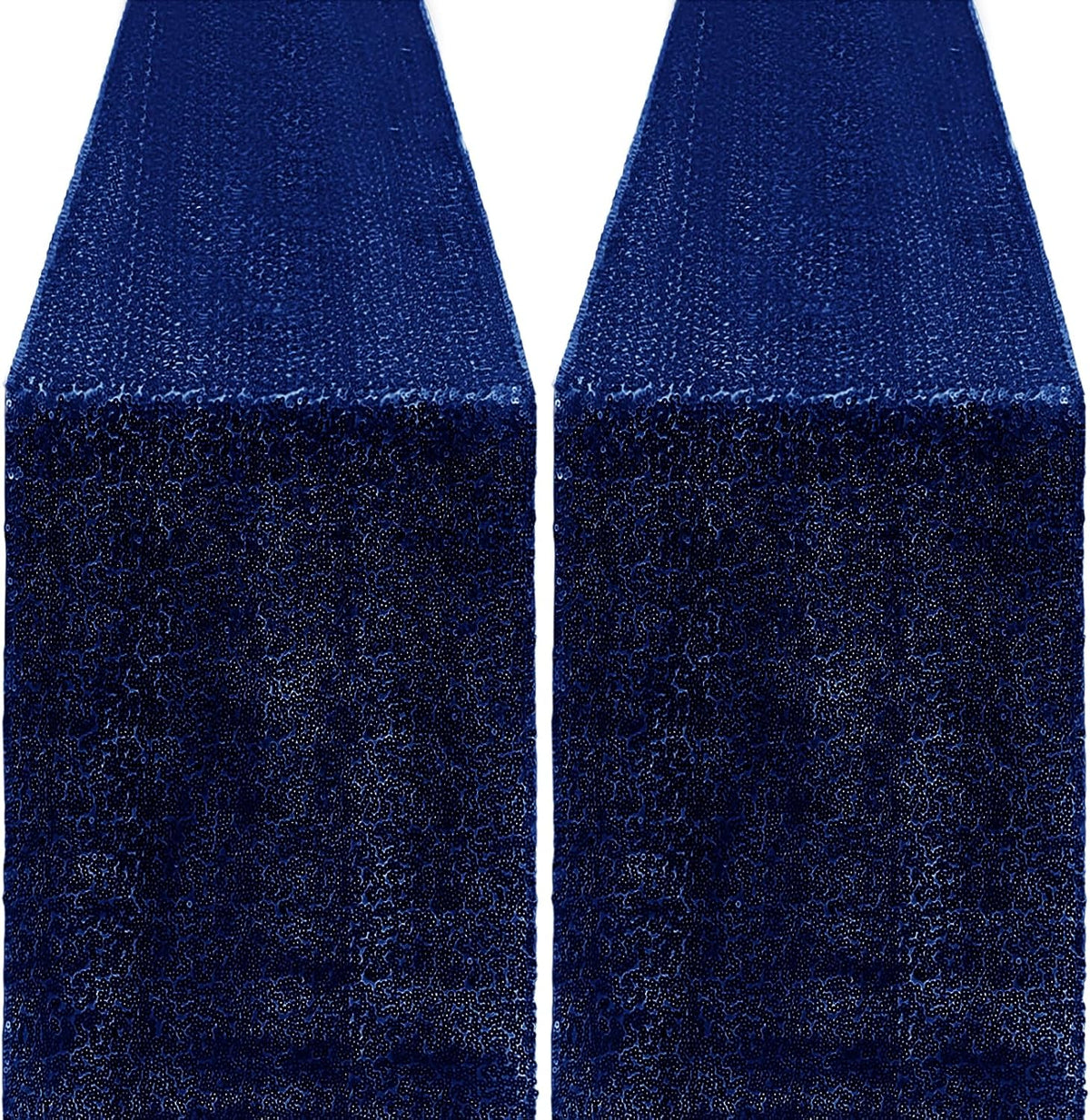 2 Packs 12 x 72 inches Sequin Table Runner, Navy Blue Glitter Table Runner for Birthday Party