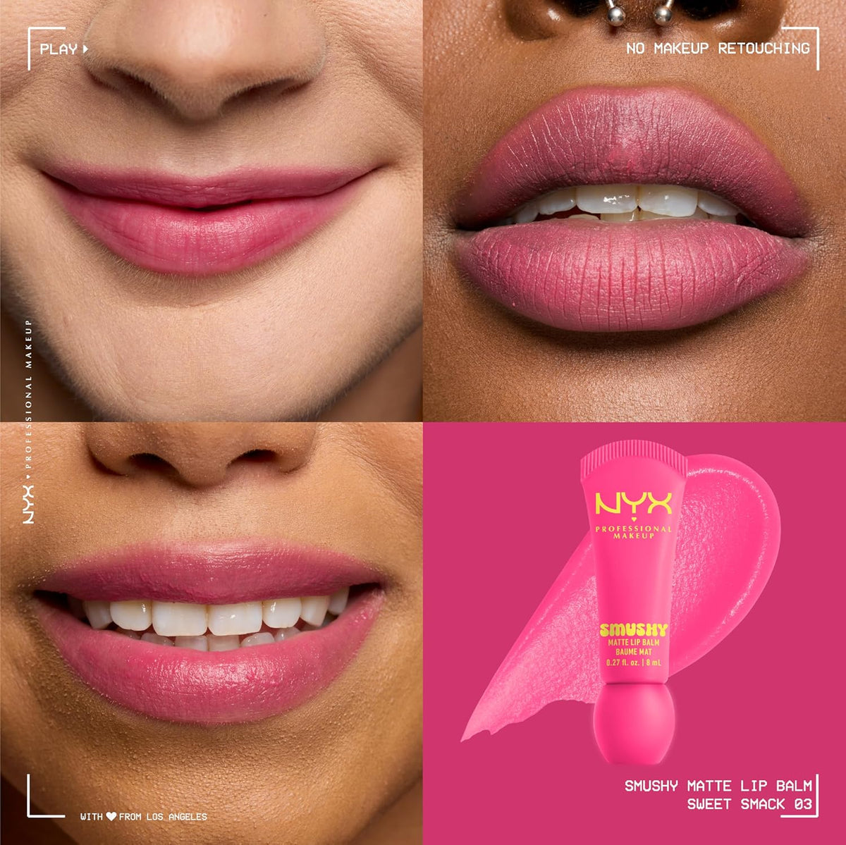NYX PROFESSIONAL MAKEUP Smushy Matte Lip Balm, Tinted Lip Moisturizer with Soft, Matte Finish