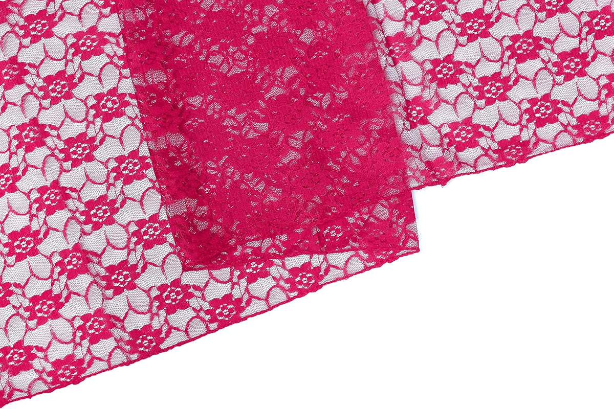 MDS Pack of 5 Wedding 12 x 108 inches Lace Table Runner for Wedding, Decorations for Birthday