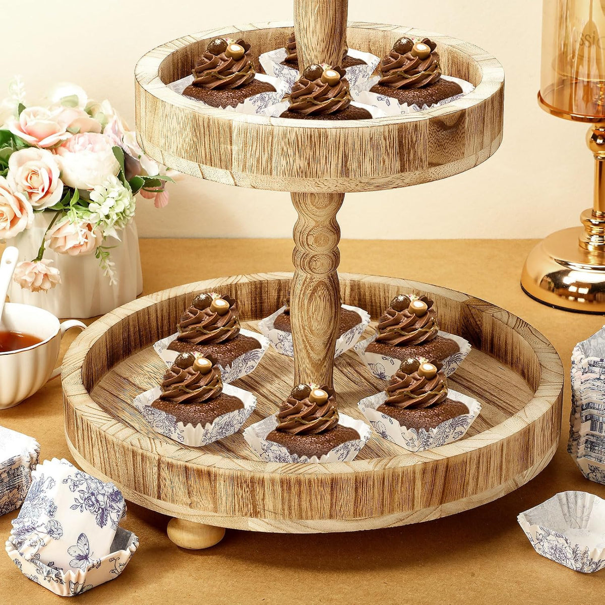 Tanlade 350 Pcs Square Mini Cupcake Liners Disposable Brownie Baking Pan Liners 1.77 Inch Paper