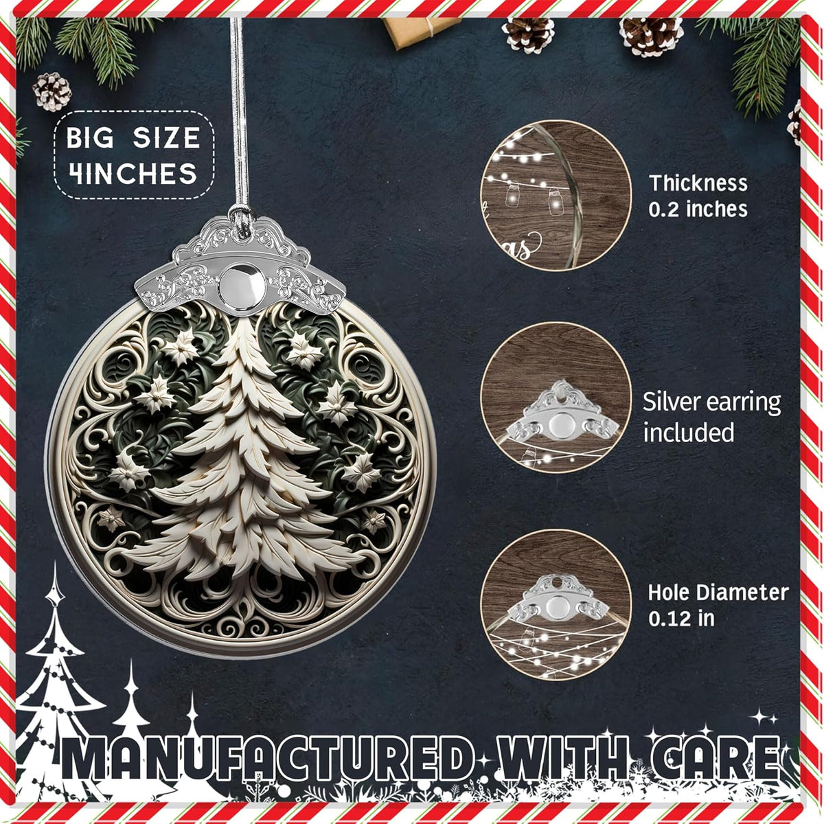 Christmas Ornament 2025, Acrylic Tree Ornament, Unique Christmas Decor, Holiday Ornaments for Tree