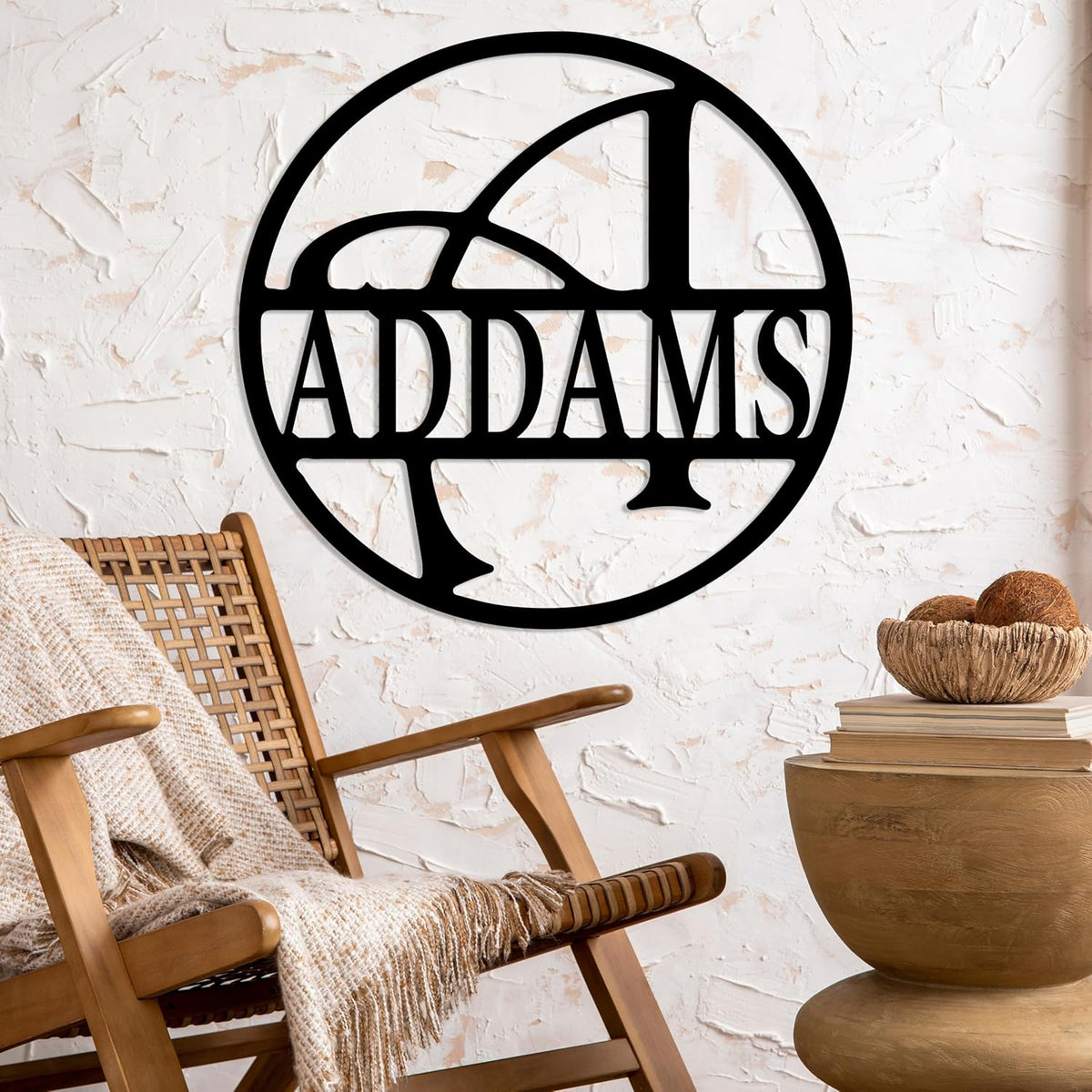 Personalized Metal Name Signs, Split Letter Monogram Wall Decor, Custom Last Name Sign, Family Name