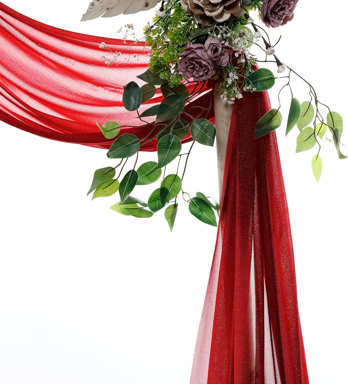 VDS Pack of 1 Panel (30 Inch X 50 Feet) Wedding Arch Draping Fabric Sheer Chiffon Fabric Drapery