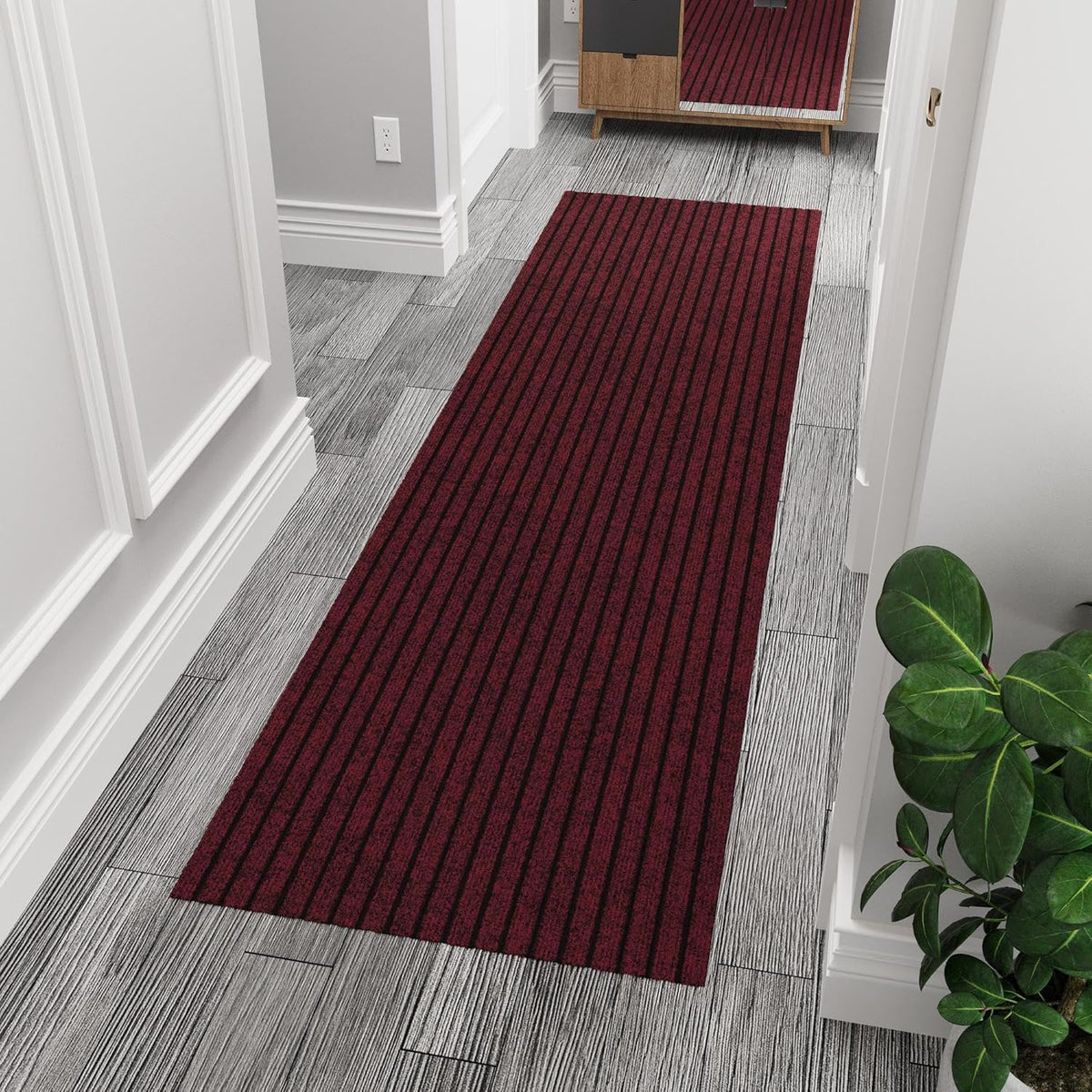 Ottomanson 2' x 10' Hallway Runner with Scraper Pile - Extra Durable Non-Slip Rug Mat for Indoor &