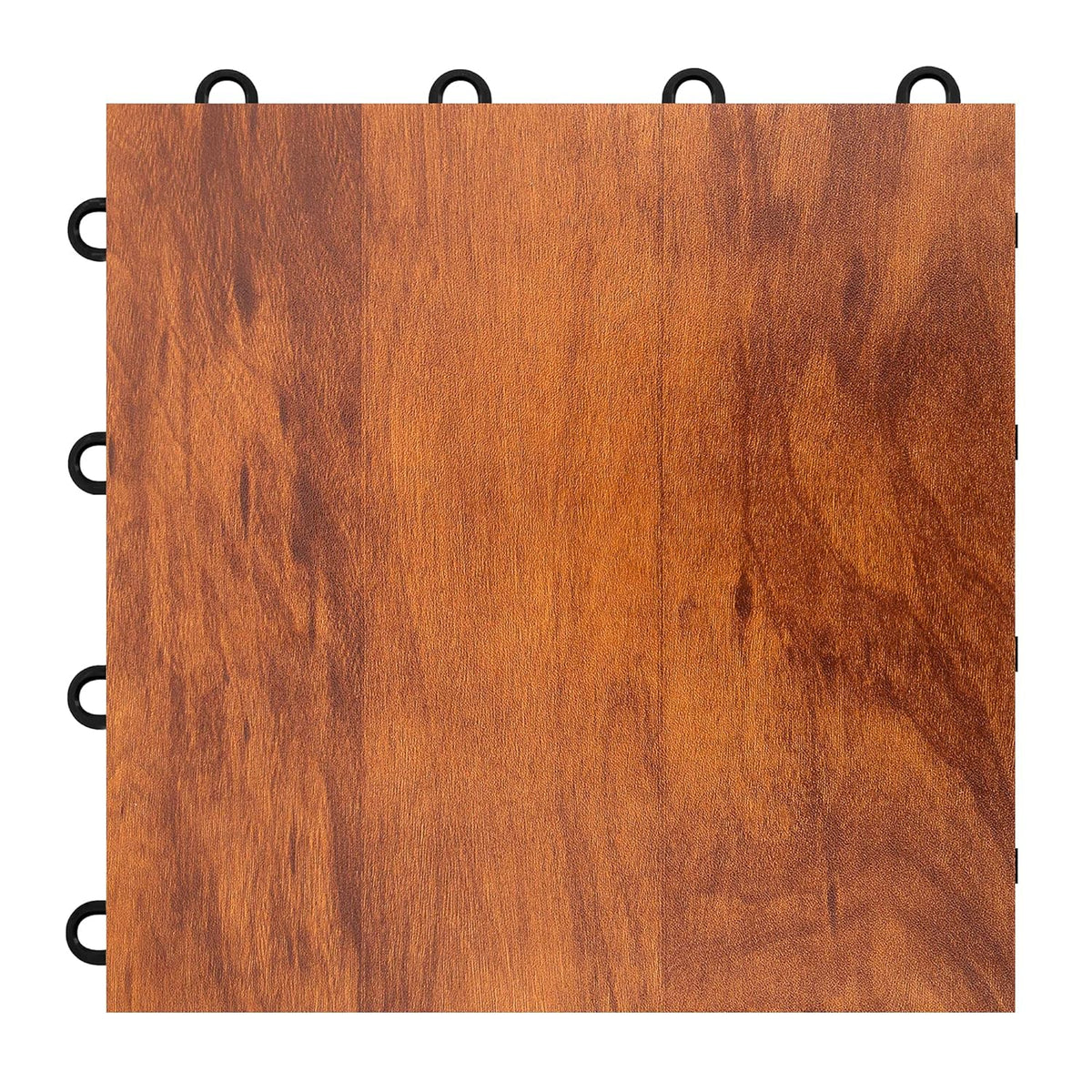 IncStores 3/8" Thick Dark Maple Dance Floor Tiles - 12"x12" Snap Together Printed Vinyl for