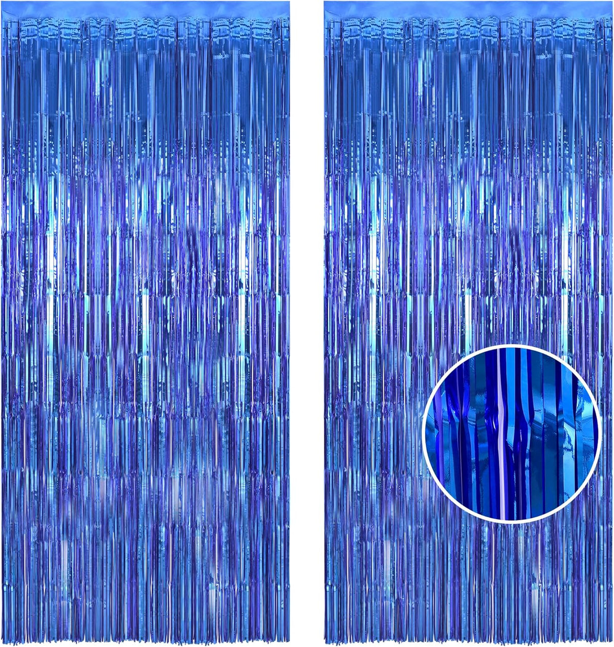 BRAVESHINE Foil Fringe Curtains - Metallic Tinsel Foil Curtain Party Steamers Backdrop for Boys