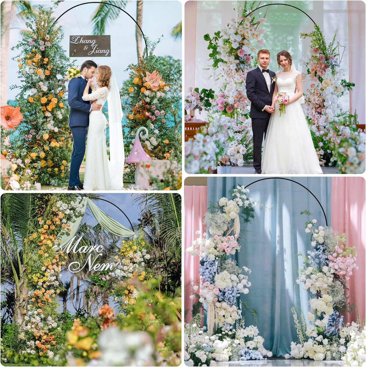 Wokceer Wedding Arch Backdrop Stand 8 FT Metal Backdrop Arch Stand for Wedding Ceremony Birthday