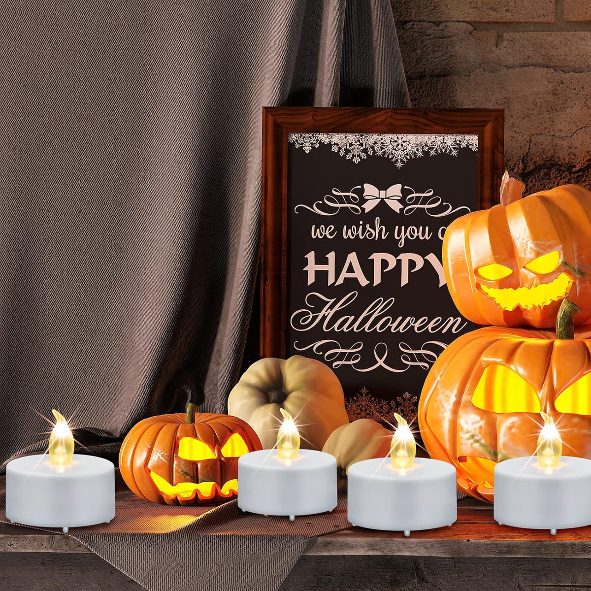 LED Tea Lights Candles- 12PACK Warm Yellow Flameless Candles Realistic and Bright Flickering Long