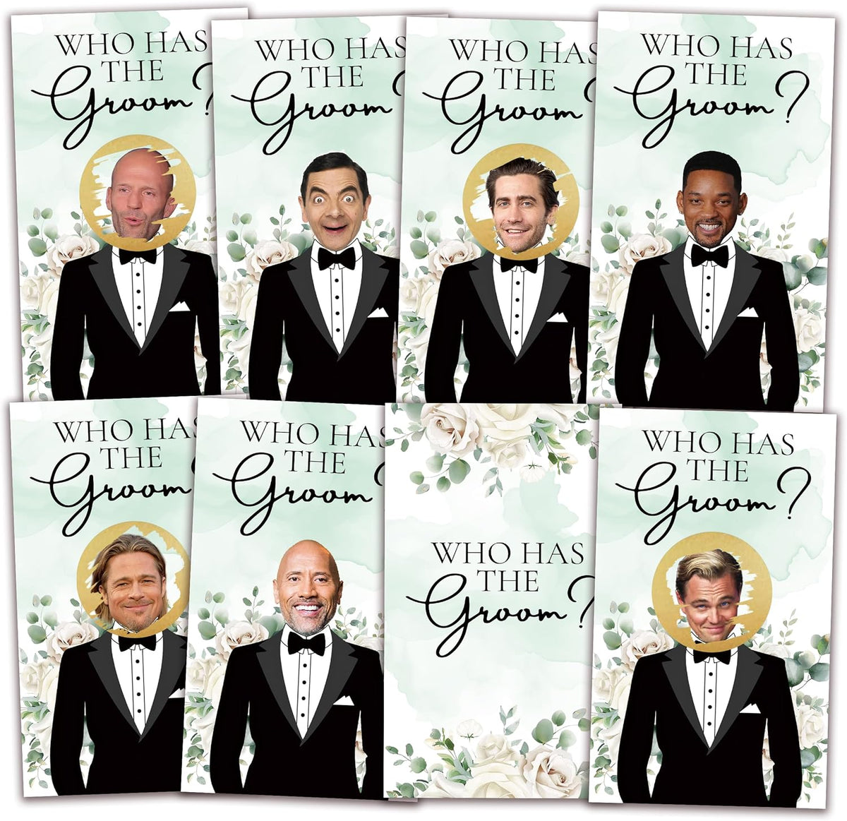 Who Has The Groom Bridal Shower Scratch Off Cards, 41Pcs Funny Floral Wedding Shower Scratch Off