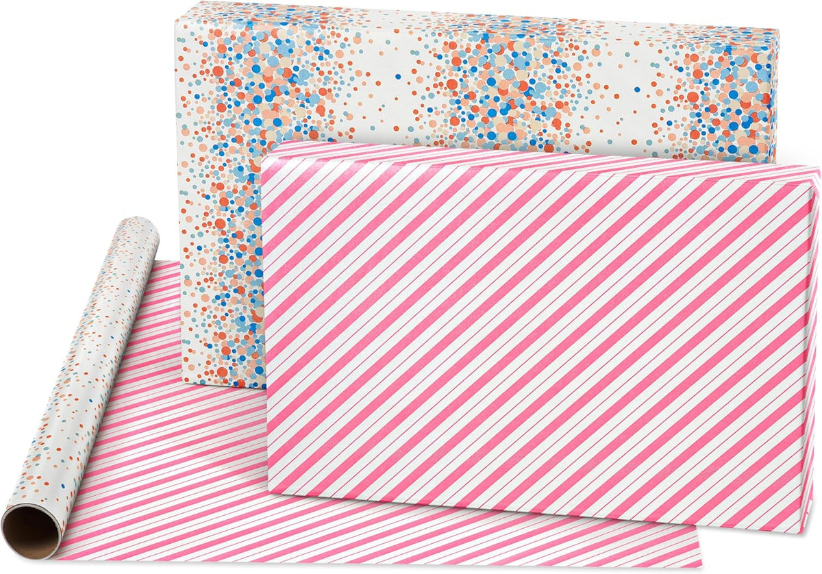 American Greetings 175 sq. ft. Reversible Wrapping Paper for Birthdays, Weddings, Bridal Showers