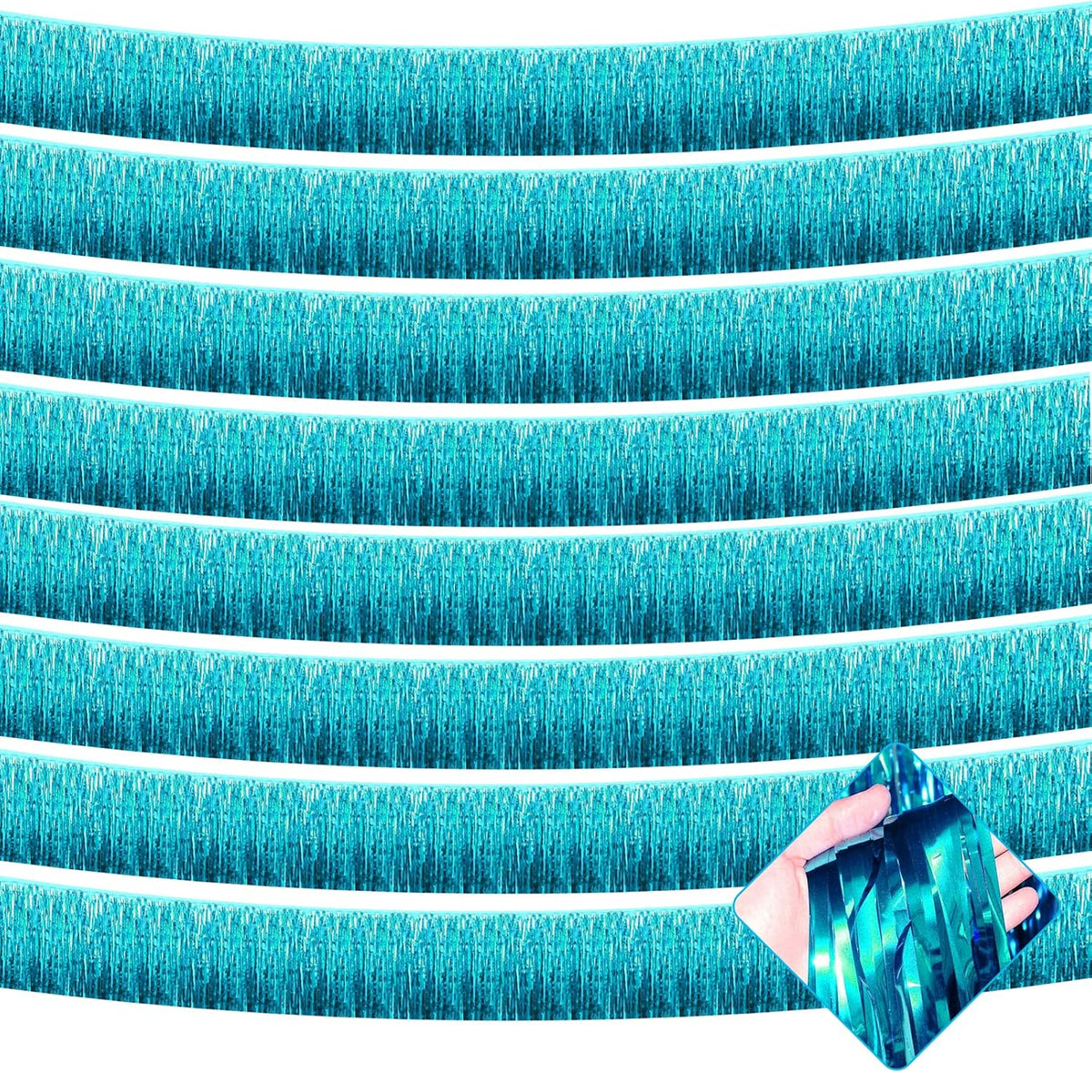 10 Pack 10 Feet Foil Fringe Garland Metallic Tinsel Streamers Banner Wall Hanging Curtain Backdrop